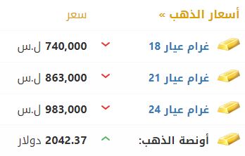 أسعار الذهب في سوريا