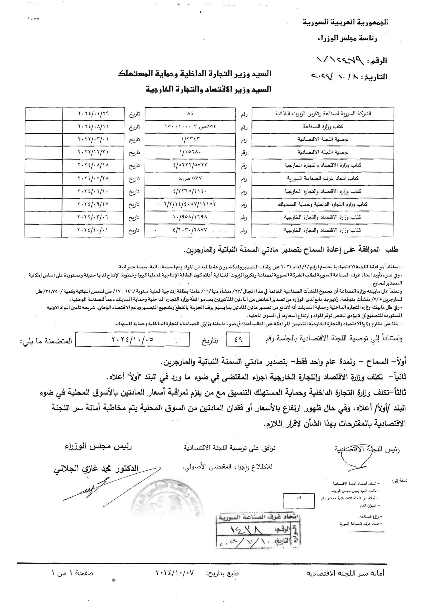 بيان مجلس الوزراء 