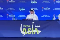 من مؤتمر الكشف عن طرح تذاكر نهائيات كأس آسيا 2023 في قطر (X/beINSPORTSNews)