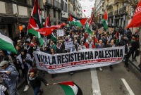 مظاهرات إسبانيا تضامنا مع فلسطين