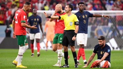 من مباراة المغرب وفرنسا في نصف نهائي كأس العالم 2022 - AFP