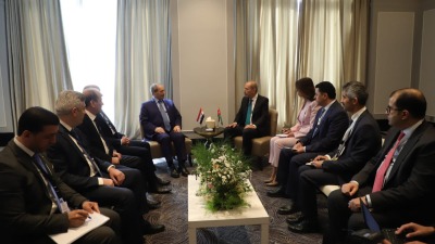 فيصل المقداد والوفد المرافق له يلتقي وزير الخارجية الأردني في عمان - 1 أيار 2023 (الخارجية الأردنية)