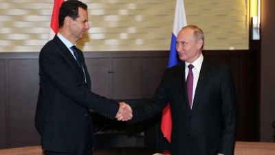 رئيس النظام بشار الأسد والرئيس الروسي فلاديمير بوتين