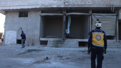 آثار القصف على مدينة سرمين بريف إدلب - الدفاع المدني