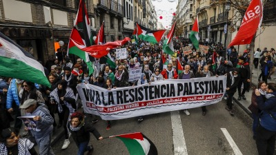 مظاهرات إسبانيا تضامنا مع فلسطين