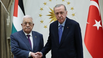 استقبل الرئيس التركي رجب طيب أردوغان نظيره الفلسطيني محمود عباس، في العاصمة أنقرة، 14 آب/أغسطس 2024 (الأناضول)